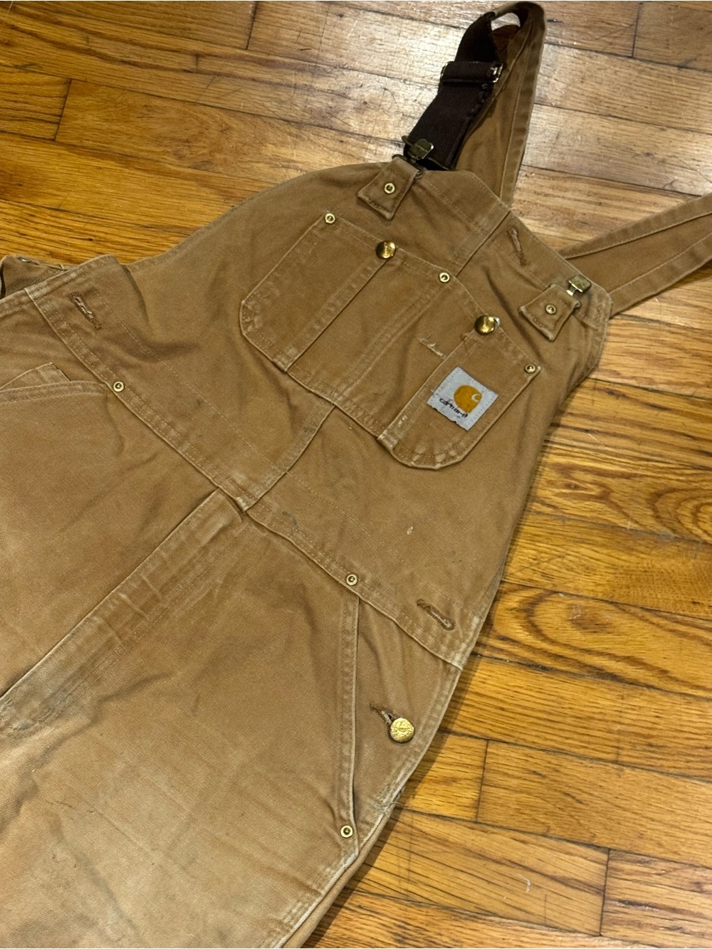 Carhartt Brown Duck Canvas Overalls (34x32)